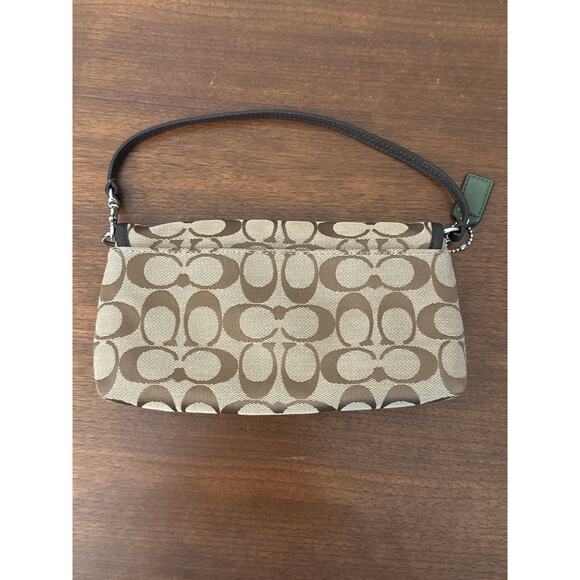Vintage Y2K Coach Signature Canvas Turnlock Mini Bag Wristlet Brown - Picture 2 of 8